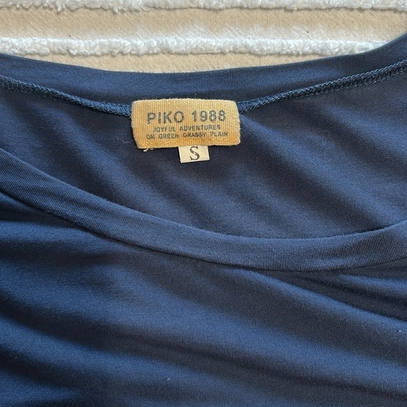 PIKO‎ Famous 1988 Short Sleeve Dress/Tunic Bamboo Size Small  Navy - Picture 3 of 6